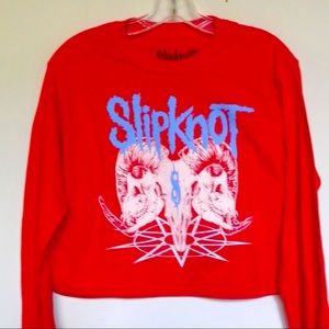 Slipknot Red Goat Skull 2021 Tour Long Sleeve Tee